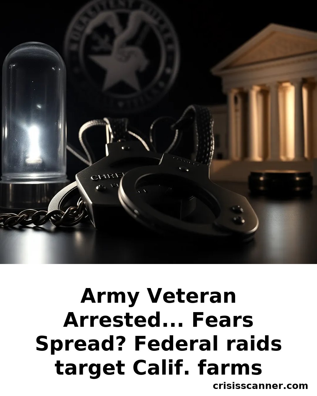 ARMY VETERAN ARRESTED... FEARS SPREAD? Federal raids target Calif. farms