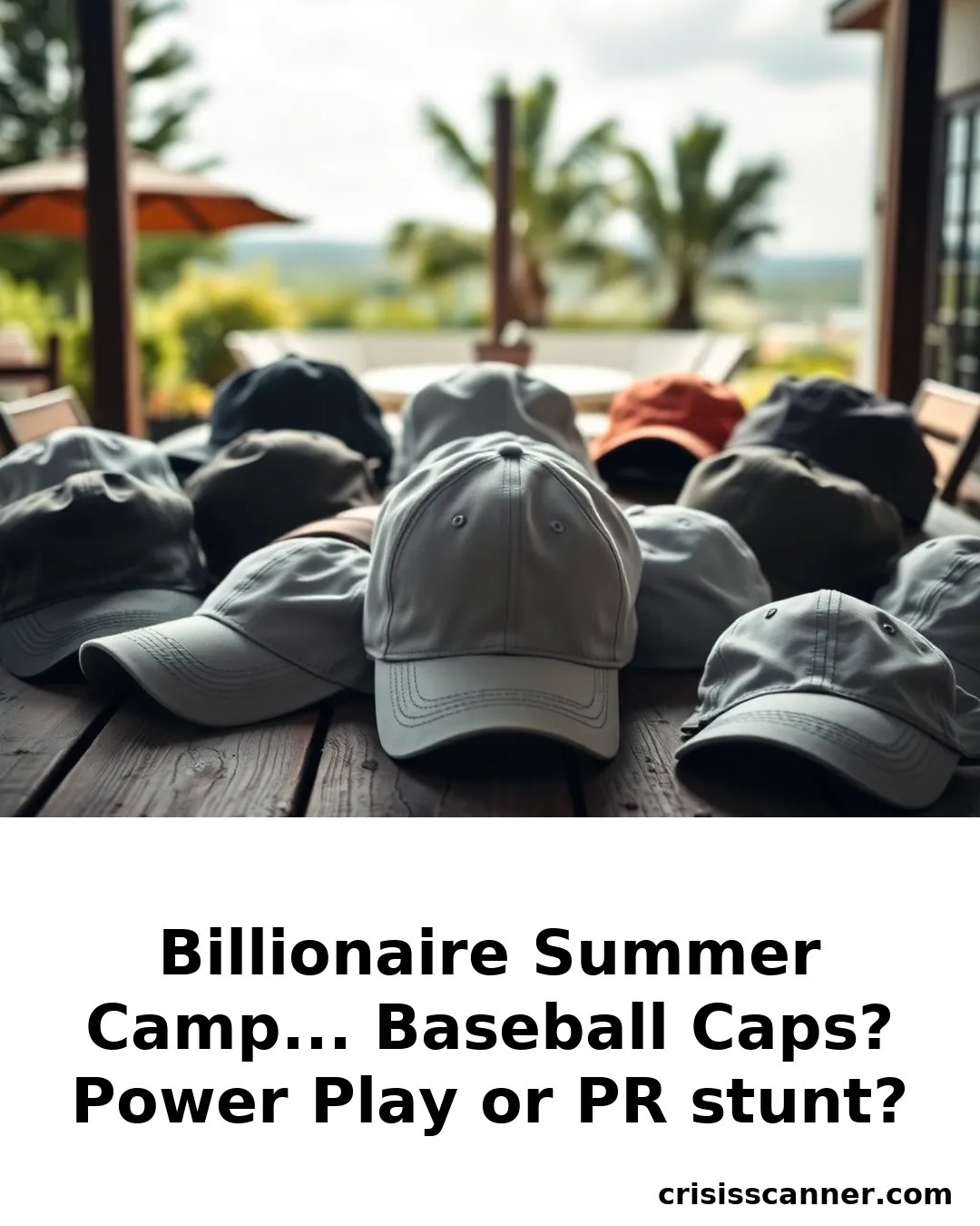 BILLIONAIRE SUMMER CAMP... BASEBALL CAPS? Power Play or PR stunt?