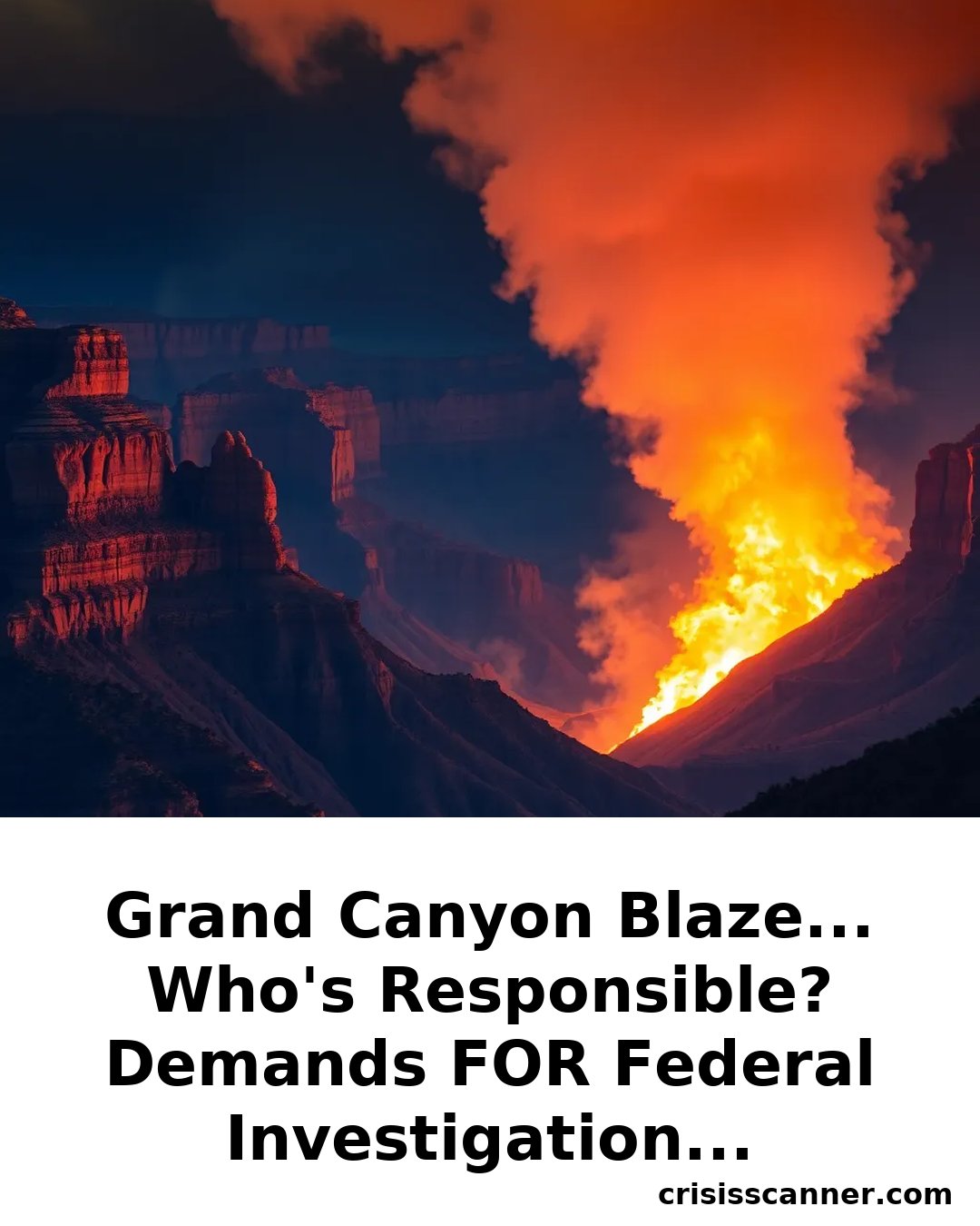 GRAND CANYON BLAZE... WHO'S RESPONSIBLE? DEMANDS FOR FEDERAL INVESTIGATION...
