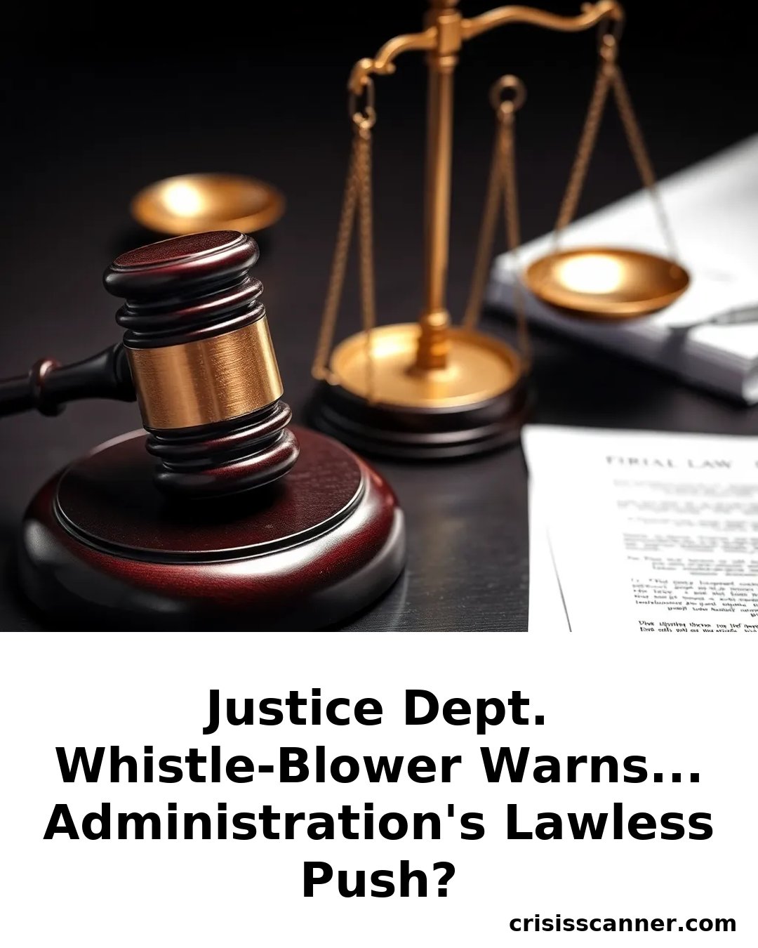 JUSTICE DEPT. WHISTLE-BLOWER WARNS... ADMINISTRATION'S LAWLESS PUSH?