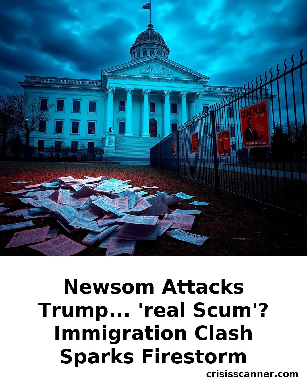 NEWSOM ATTACKS TRUMP... 'REAL SCUM'? Immigration Clash Sparks Firestorm