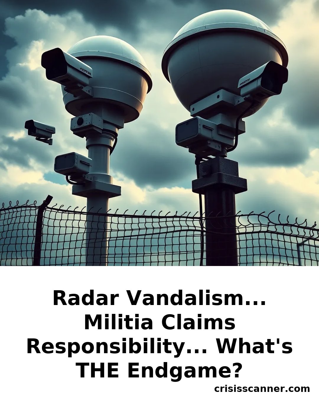 RADAR VANDALISM... MILITIA CLAIMS RESPONSIBILITY... WHAT'S THE ENDGAME?