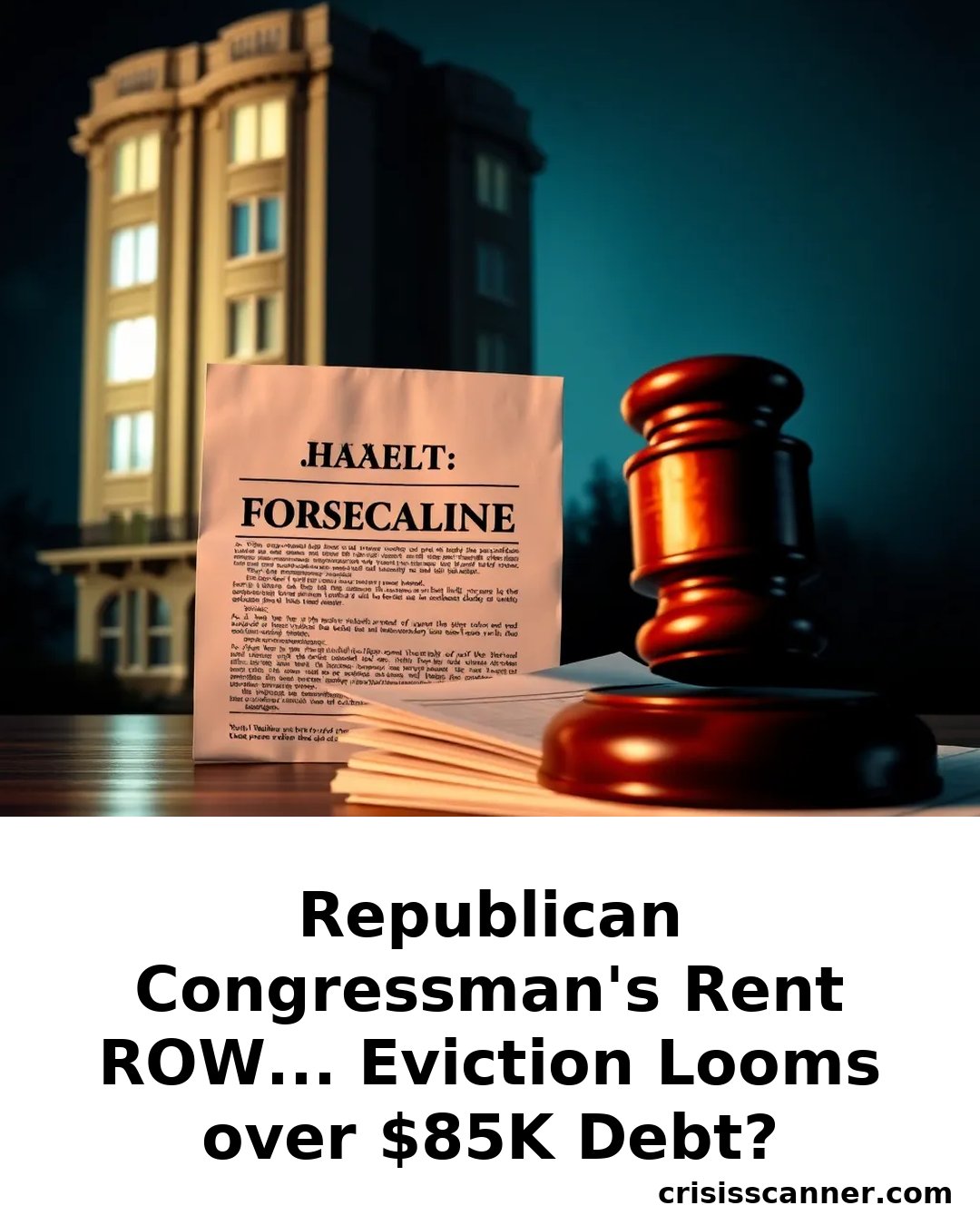 REPUBLICAN CONGRESSMAN'S RENT ROW... Eviction Looms over $85K Debt?