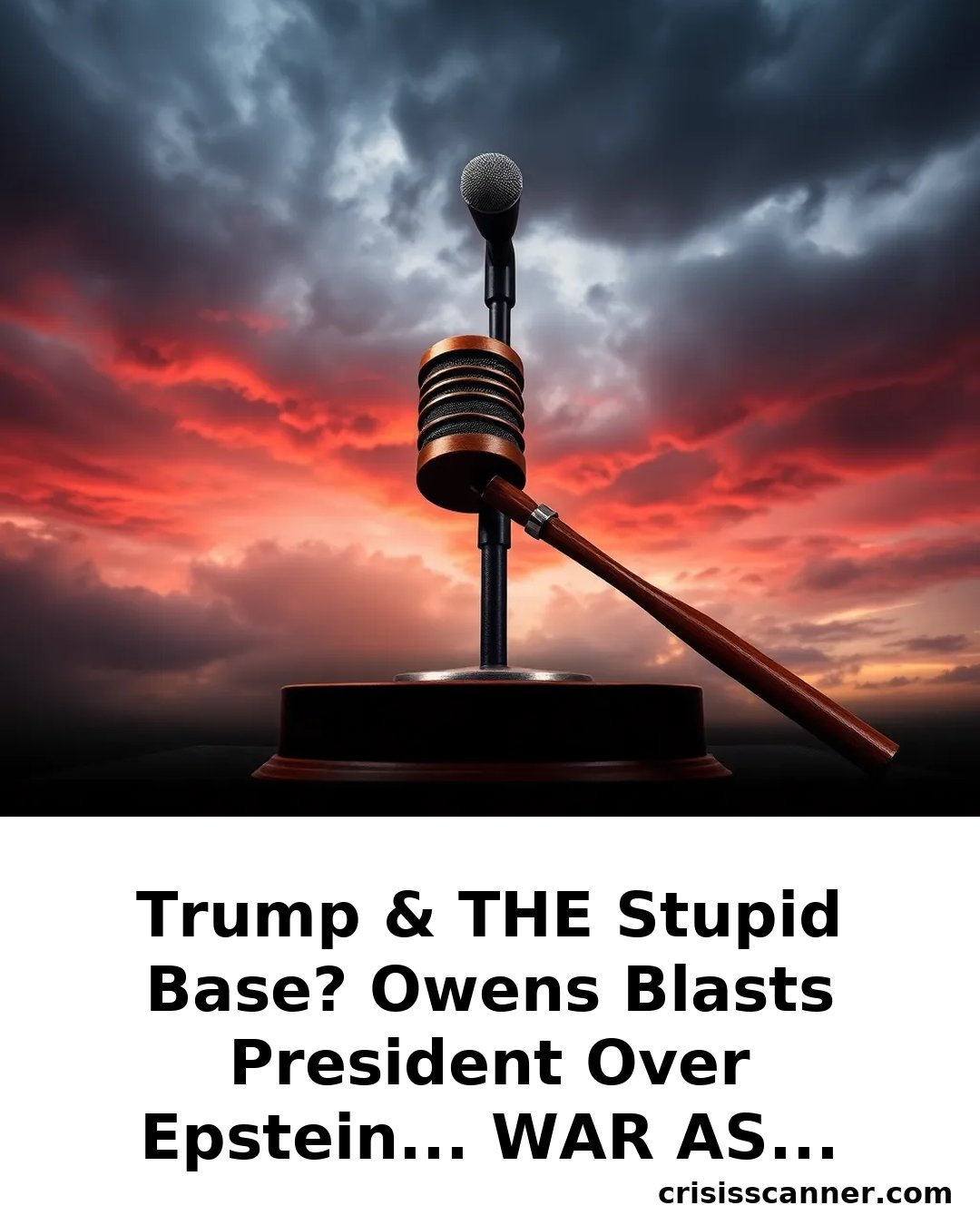 TRUMP & THE STUPID BASE? Owens Blasts President Over Epstein... WAR AS DIVERSION?